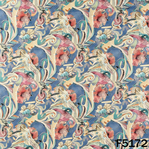 Digital Print Shimmer Cotton Fabric - F5172